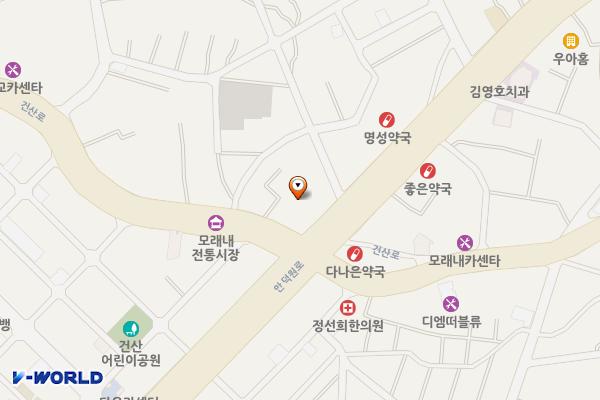 모래내시장 공중화장실(5구역) 위치 지도 — 전북특별자치도 전주시 덕진구 건산로 59-10