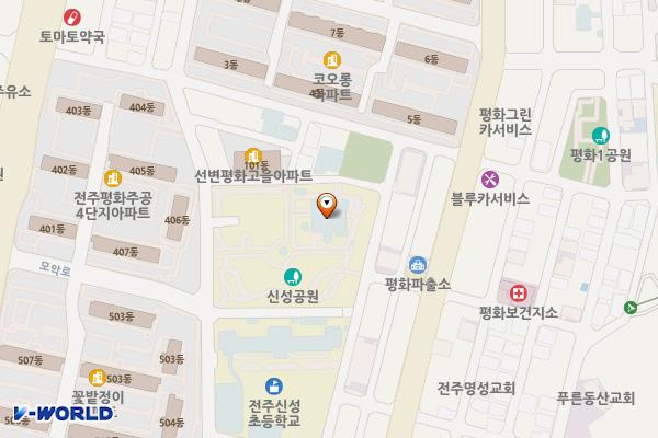 평화도서관 화장실 위치 지도 — 전북특별자치도 전주시 완산구 평화14길 27-51