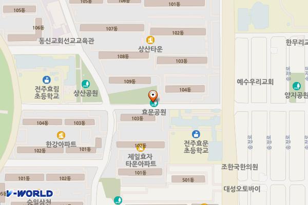 효문 위치 지도 — 전북특별자치도 전주시 완산구 거마평로 109-16