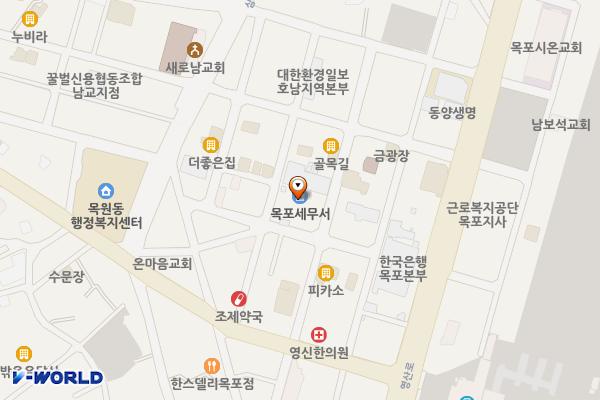 세무서노상공영 위치 지도 — 전남광주통합특별시 목포시 호남로 58번길 19
