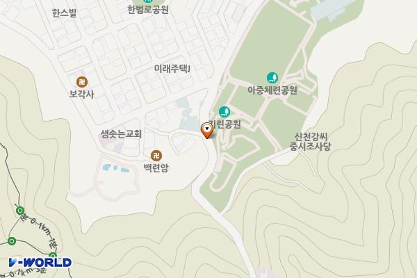 아중체련공원 옥외 세족대 위치 지도 — 전북특별자치도 주시 덕진구 한배미6길 23
