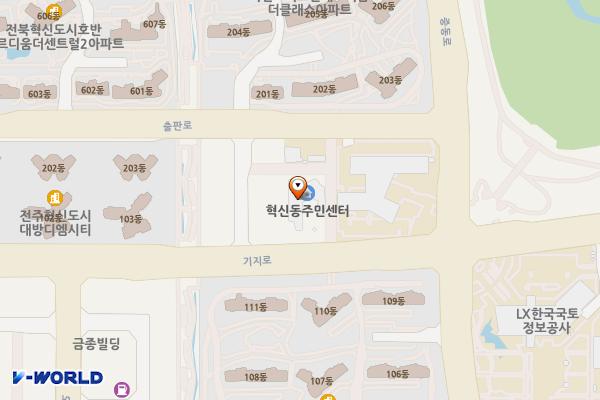 혁신동주민센터 화장실 위치 지도 — 전북특별자치도 전주시 덕진구 기지로 95