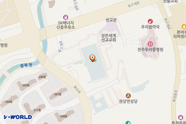 완산수영장 화장실 위치 지도 — 전북특별자치도 전주시 완산구 쑥고개로 366-7