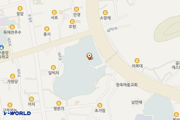 기린공원(오목대) 위치 지도 — 전북특별자치도 전주시 완산구 기린대로 55
