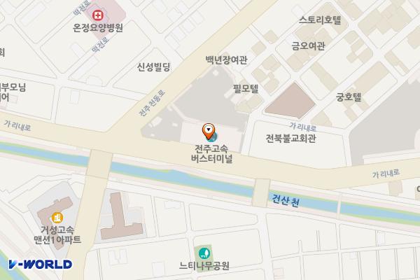 전주고속버스터미널 위치 지도 — 전북특별자치도 전주시 덕진구 가리내로 70