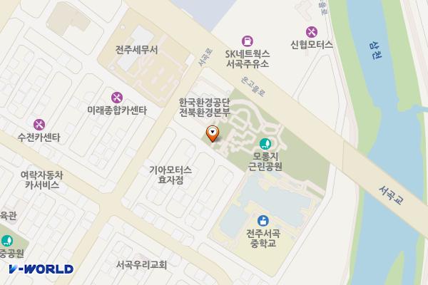 모롱지공원 위치 지도 — 전북특별자치도 전주시 완산구 서곡6길 7