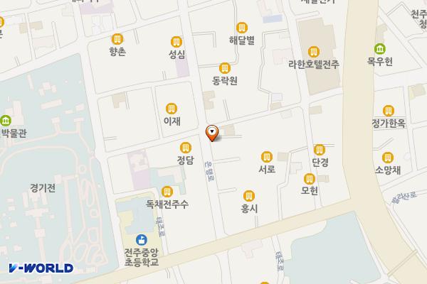 한옥마을역사관 위치 지도 — 전북특별자치도 전주시 완산구 은행로 45
