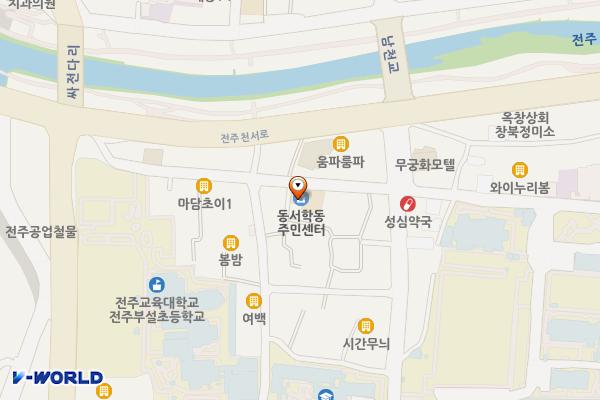 동서학동주민센터 화장실 위치 지도 — 전북특별자치도 전주시 완산구 서학로 26