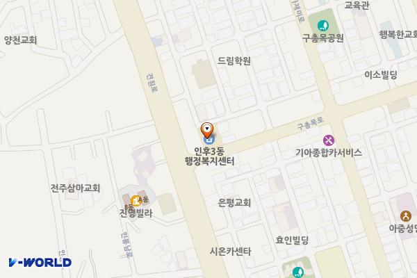 인후3동주민센터 화장실 위치 지도 — 전북특별자치도 전주시 덕진구 구총목로 5