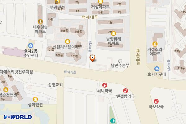 상하수도본부 화장실 위치 지도 — 전북특별자치도 전주시 완산구 용머리로 109