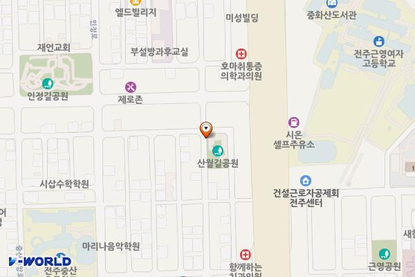 중산10길 위치 지도 — 전북특별자치도 전주시 완산구 중산10길 16-3