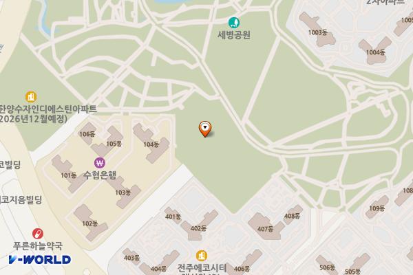 에코체육센터 화장실 위치 지도 — 전북특별자치도 전주시 덕진구 세병로31