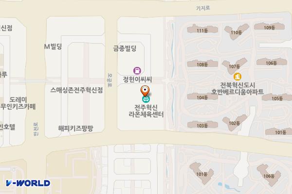 전주혁신도시 라온체육센터 화장실 위치 지도 — 전북특별자치도 전주시 덕진구 오공로 43-6
