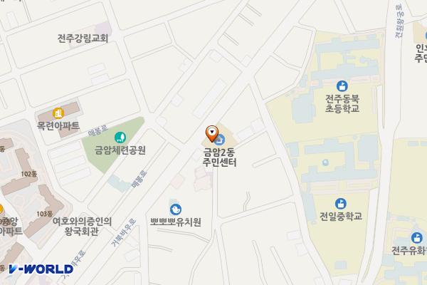 금암2동주민센터 화장실 위치 지도 — 전북특별자치도 전주시 덕진구 거북바우로 50
