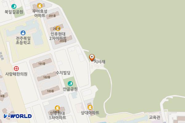 인후공원(류씨제각) 위치 지도 — 전북특별자치도 전주시덕진구 안골3길 23-4