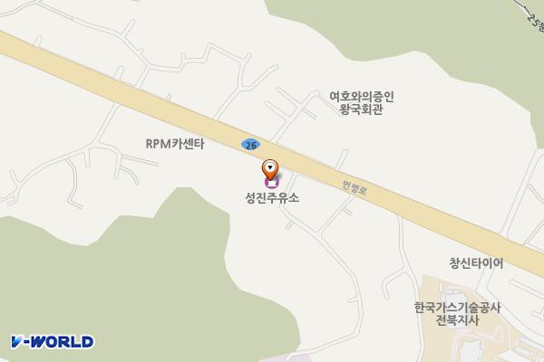 성진주유소(군산) 위치 지도 — 전북특별자치도 군산시 개정면 번영로 846