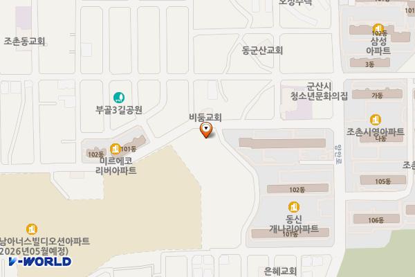 조촌동 주민센터 화장실(2층) 위치 지도 — 전북특별자치도 군산시 부골1길 40, 조촌동 행정복지센터 (조촌동)