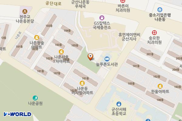 공원 위치 지도 — 전북특별자치도 군산시 나운동 153-10