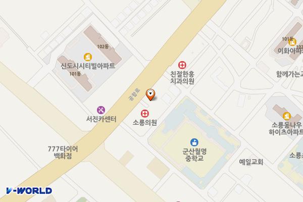 소룡동우체국 1층 화장실 위치 지도 — 전북특별자치도 군산시 소룡동 1525-12 공항로 89
