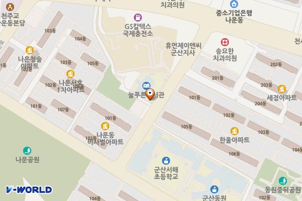 늘푸른도서관 위치 지도 — 전북특별자치도 군산시 하나운로 17