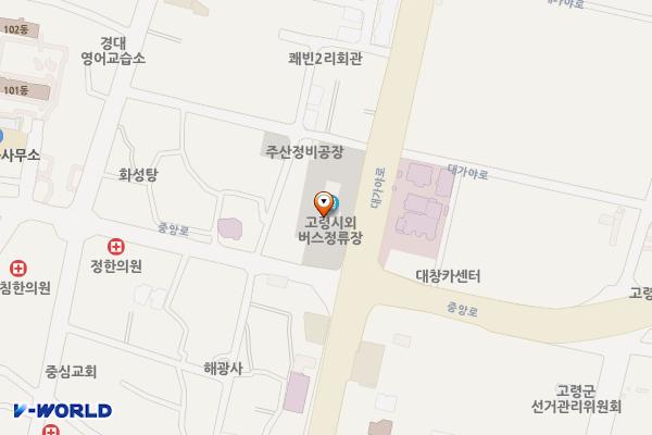 중앙네거리~터미널앞 위치 지도 — 경상북도 고령군 대가야읍 헌문리 202-4