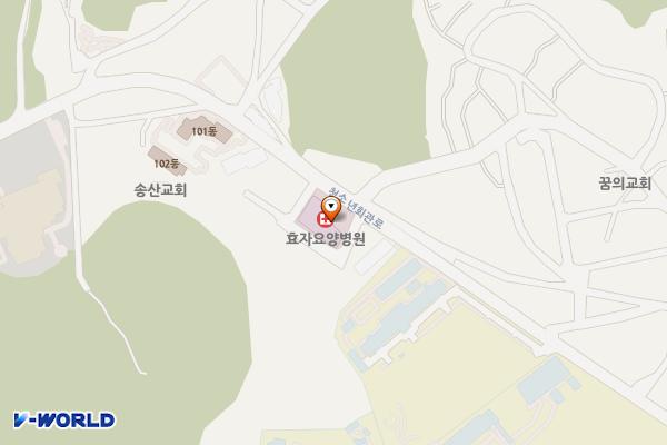 의료법인성곡의료재단군산효자요양병원 위치 지도 — 전북특별자치도 군산시 청소년회관로 45