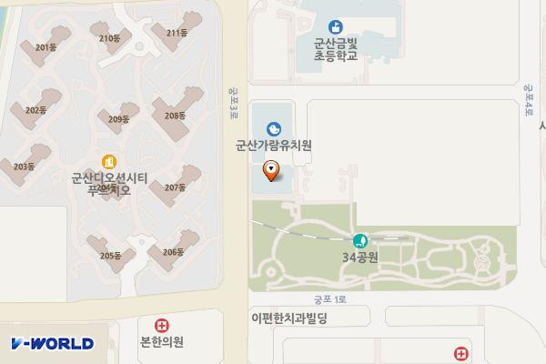 금강도서관 화장실 위치 지도 — 전북특별자치도 군산시 궁포3로 30