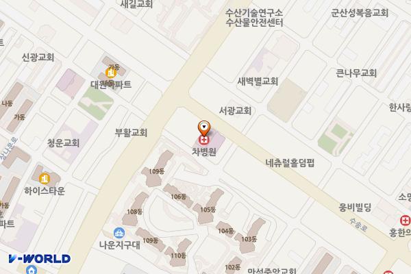 의료법인의인의료재단차병원 위치 지도 — 전북특별자치도 군산시 수송로 8