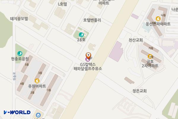 지에스칼텍스(주)해와달주유소 위치 지도 — 전북특별자치도 군산시  대학로 382