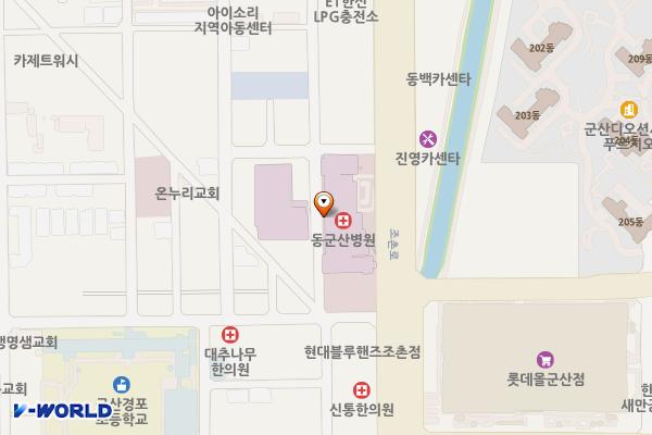 의료법인오성의료재단동군산병원 위치 지도 — 전북특별자치도 군산시 조촌로 149