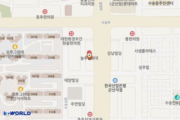 수송동우체국 1층 장애인화장실,2층 화장실 위치 지도 — 전북특별자치도 군산시 월명로 211