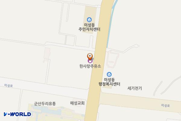 한사랑주유소 위치 지도 — 전북특별자치도 군산시  공항로 368