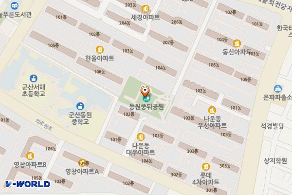 공원 위치 지도 — 전북특별자치도 군산시 나운동 155-8