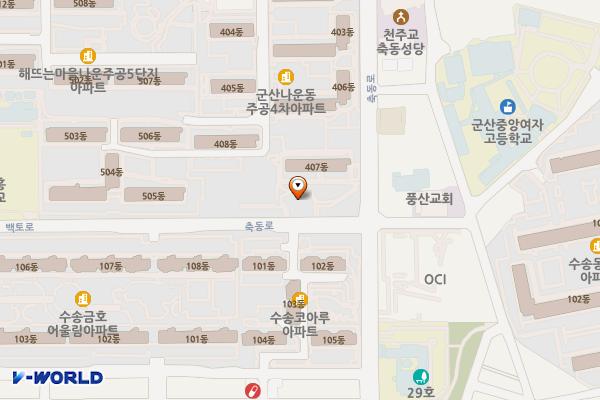 공원 위치 지도 — 전북특별자치도 군산시 나운동 45-5
