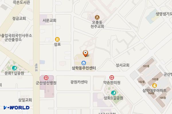 삼학동주민센터 위치 지도 — 전북특별자치도 군산시 미원로 17