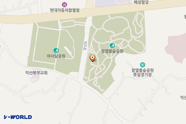 돌숲공원 화장실(주차장) 1 위치 지도 — 전북특별자치도 익산시 함낭로 502-15