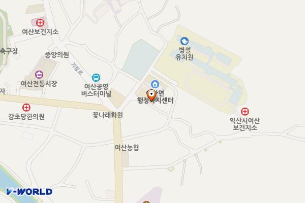 여산면행정복지센터 위치 지도 — 전북특별자치도 익산시 여산면 여산동촌1길 13-12, 여산면사무소