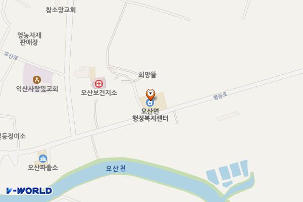 오산면 행정복지센터 위치 지도 — 전북특별자치도 익산시 오산면 평동로 323