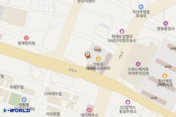 이리경노당 야외화장실 위치 지도 — 전북특별자치도 익산시 평동로15길 6-13(인화동2가)