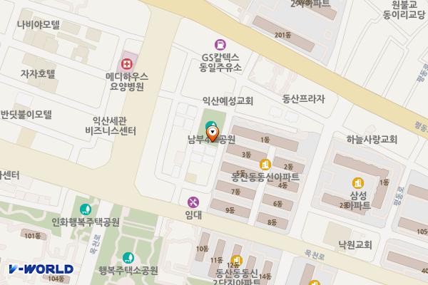동산어린이공원 화장실 위치 지도 — 전북특별자치도 익산시 평동로10길 16-1