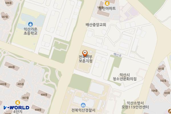 전북서부보훈지청 위치 지도 — 전북특별자치도 익산시 선화로1길 58-5