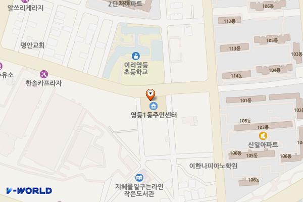 영등1동 행정복지센터 위치 지도 — 전북특별자치도 익산시 고봉로18길 34, 영등1동주민센터 (영등동)