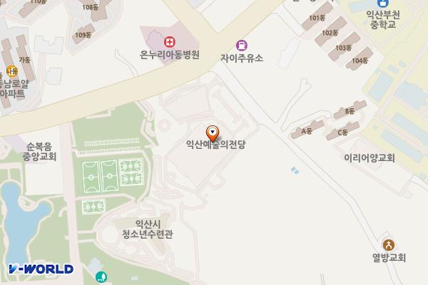 익산예술의전당 위치 지도 — 전북특별자치도 익산시 동서로 490