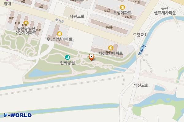 인화공원 화장실 2 위치 지도 — 전북특별자치도 익산시 동산동 588-17