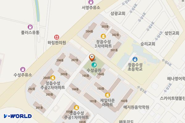수성공원 위치 지도 — 전북특별자치도 정읍시 수성3로 12
