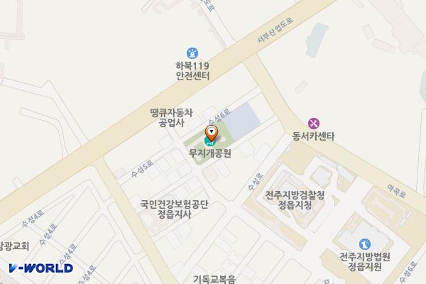 무지개공원 위치 지도 — 전북특별자치도 정읍시 수성6로 11-1