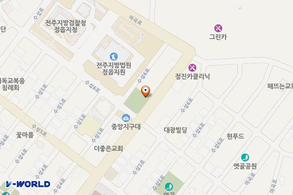 행복공원 위치 지도 — 전북특별자치도 정읍시 수성동 샘골로 185