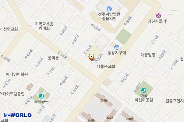 정읍기적의도서관 위치 지도 — 전북특별자치도 정읍시 수성5로 45-5