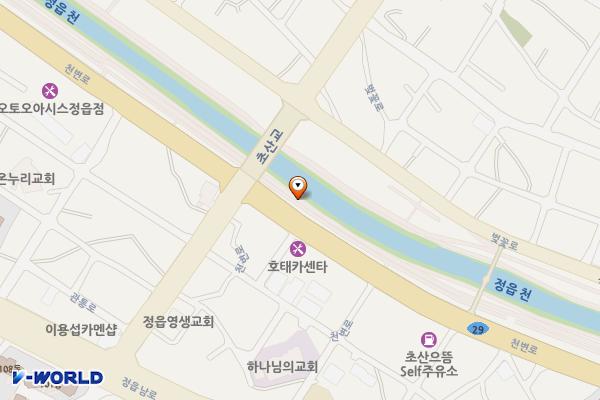 정읍천이동화장실7(샘골다리) 위치 지도 — 전북특별자치도 정읍시 시기동 443-1