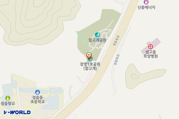 장명1호공원 위치 지도 — 전북특별자치도 정읍시 말고개길 27